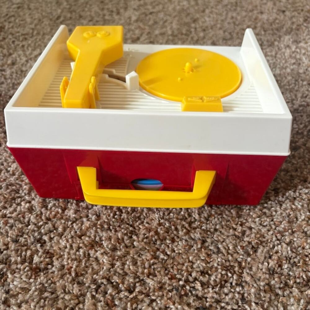 Fisher Price Record Player Music Box 5 Discs 10 Songs Tested Vintage Style - Picture 6 of 14